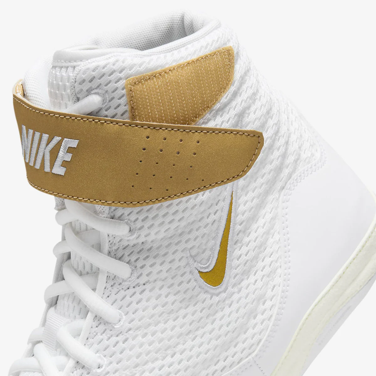 Sapatos de Luta-Wrestling Nike Inflict 3 Branco-Ouro  - Image 9