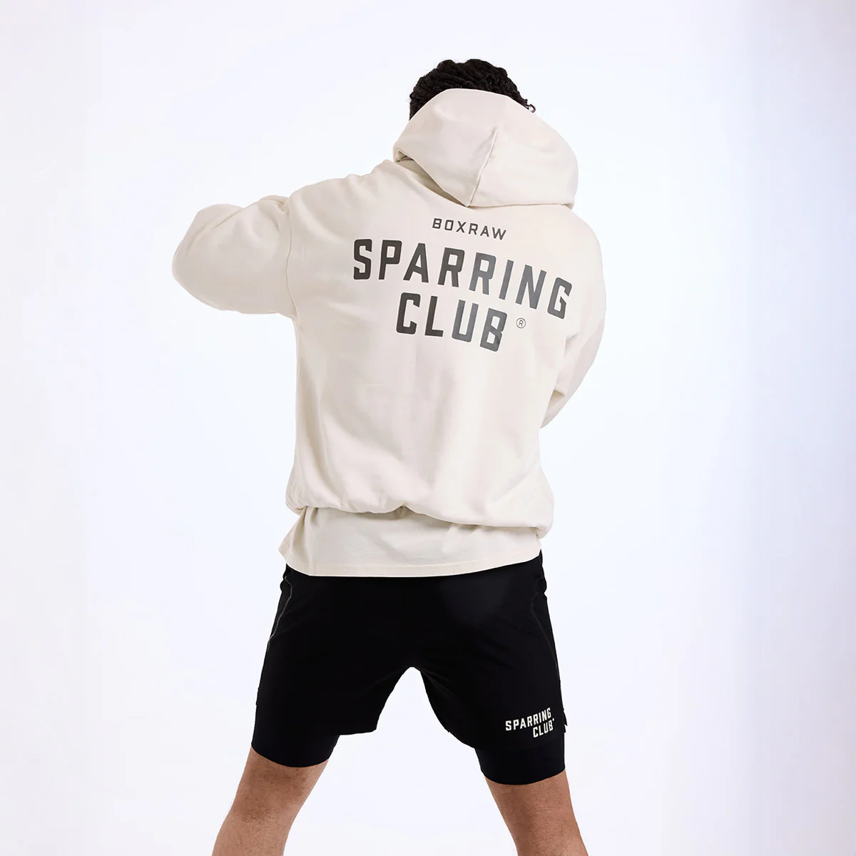 Camisola Boxraw Sparring Club Oversize com capuz Bege  - Image 4