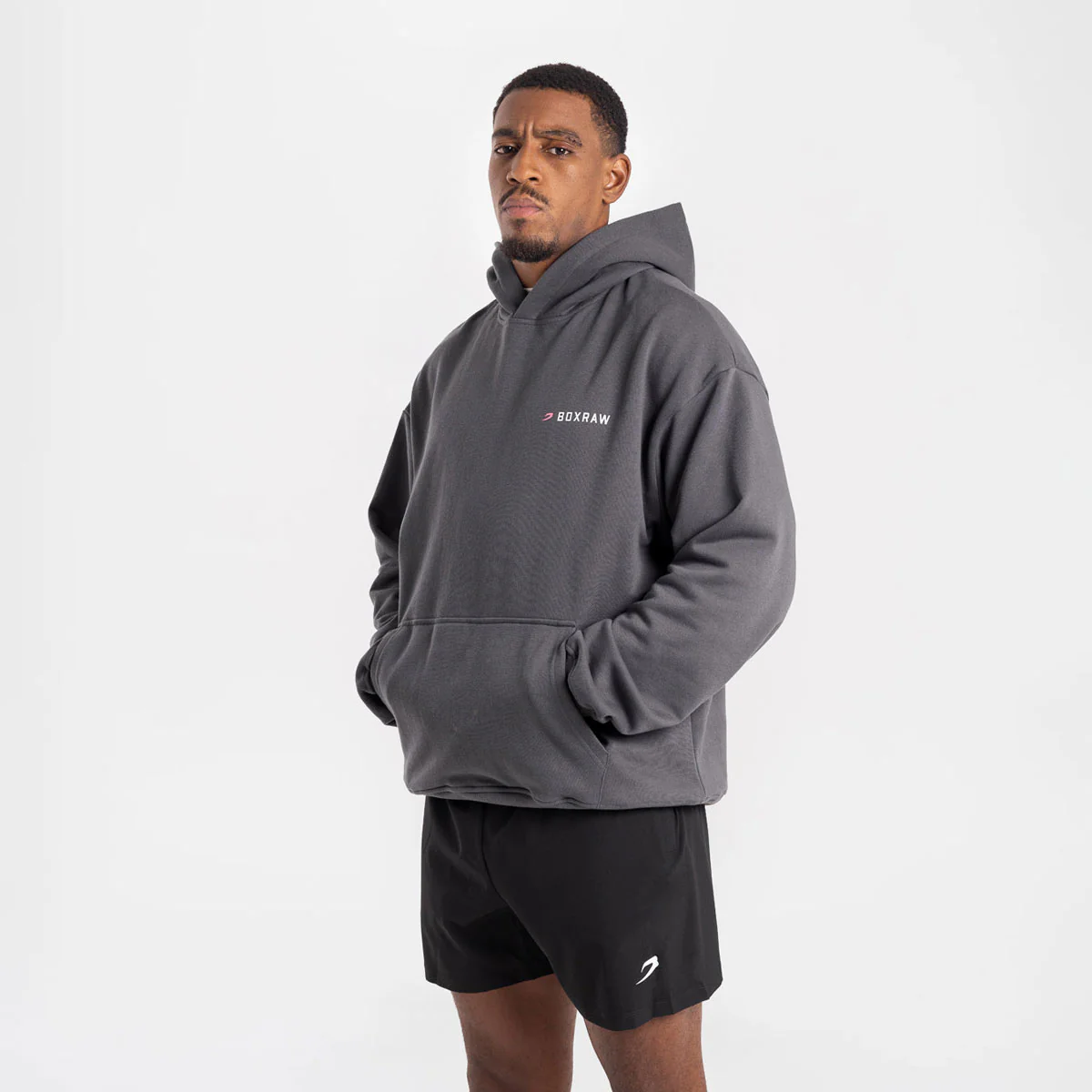 Sweatshirt Boxraw We Don't Play Boxing oversize com capuz Cinza-rosa  - Image 2