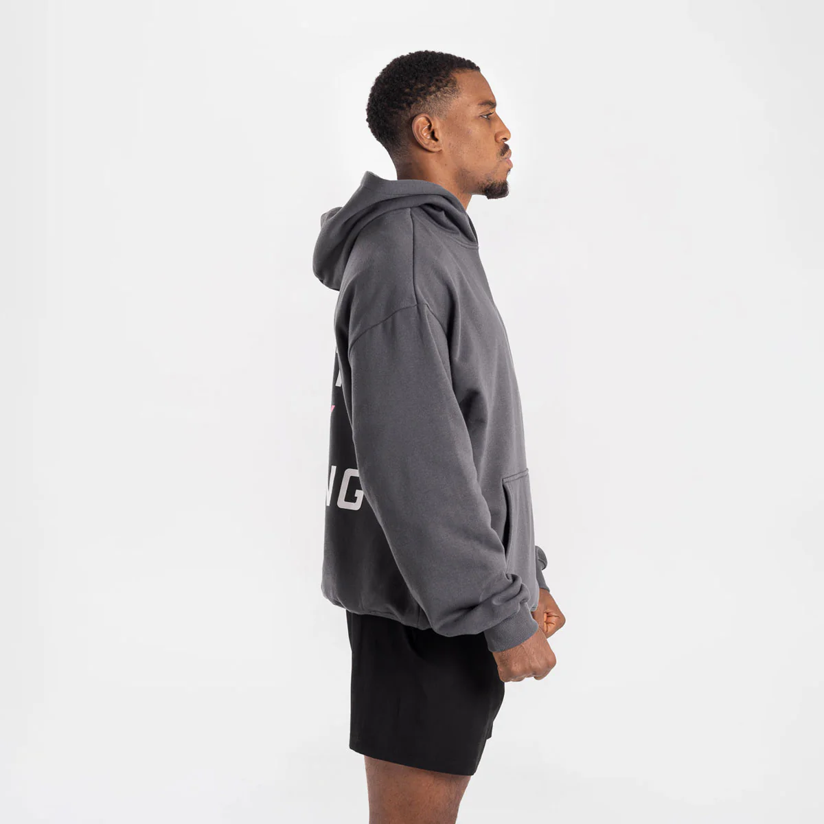 Sweatshirt Boxraw We Don't Play Boxing oversize com capuz Cinza-rosa  - Image 3