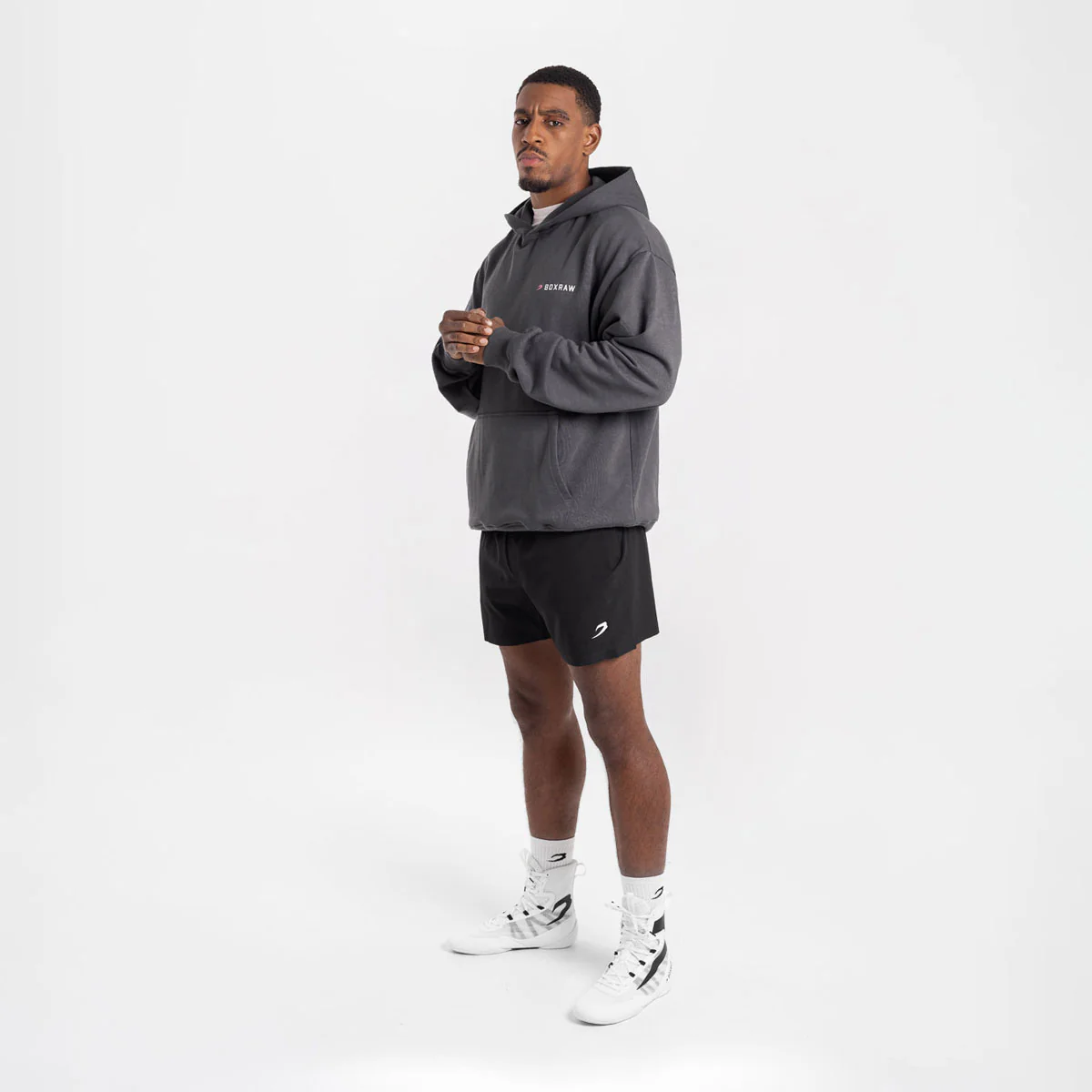 Sweatshirt Boxraw We Don't Play Boxing oversize com capuz Cinza-rosa  - Image 5