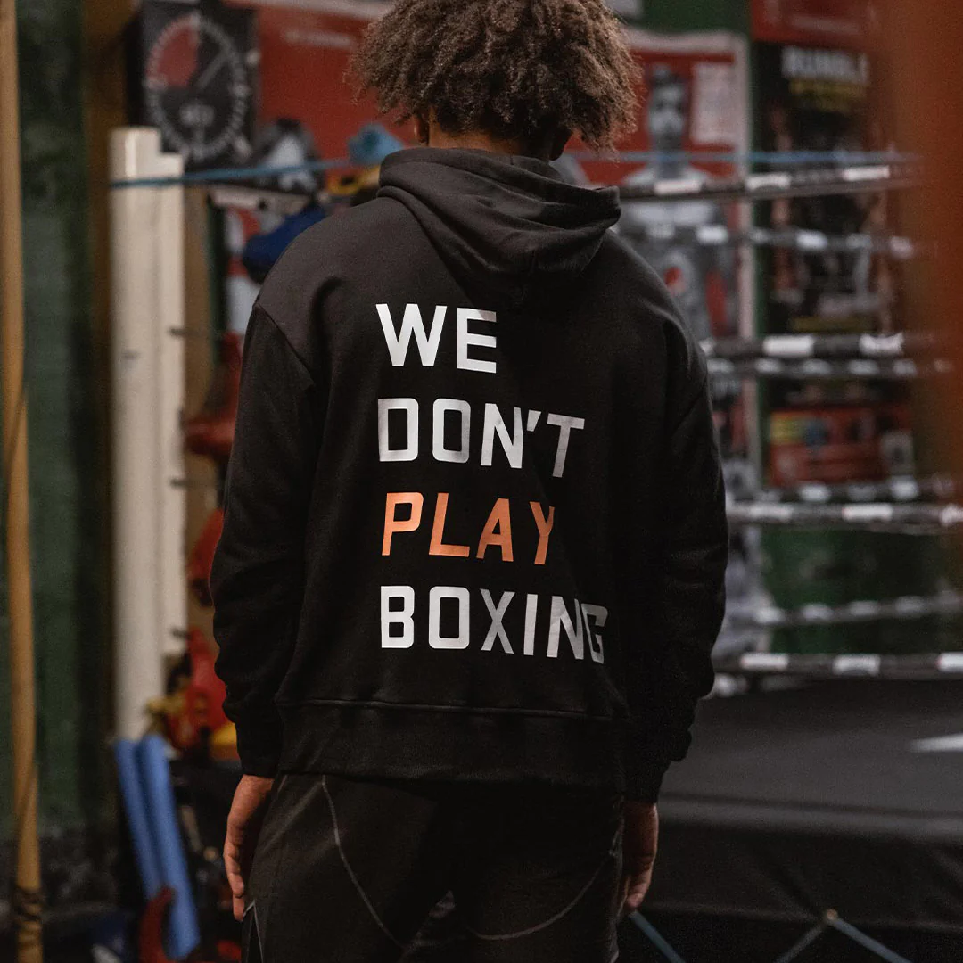 Camisola Boxraw We Don't Play Boxing oversize com capuz Preto  - Image 11