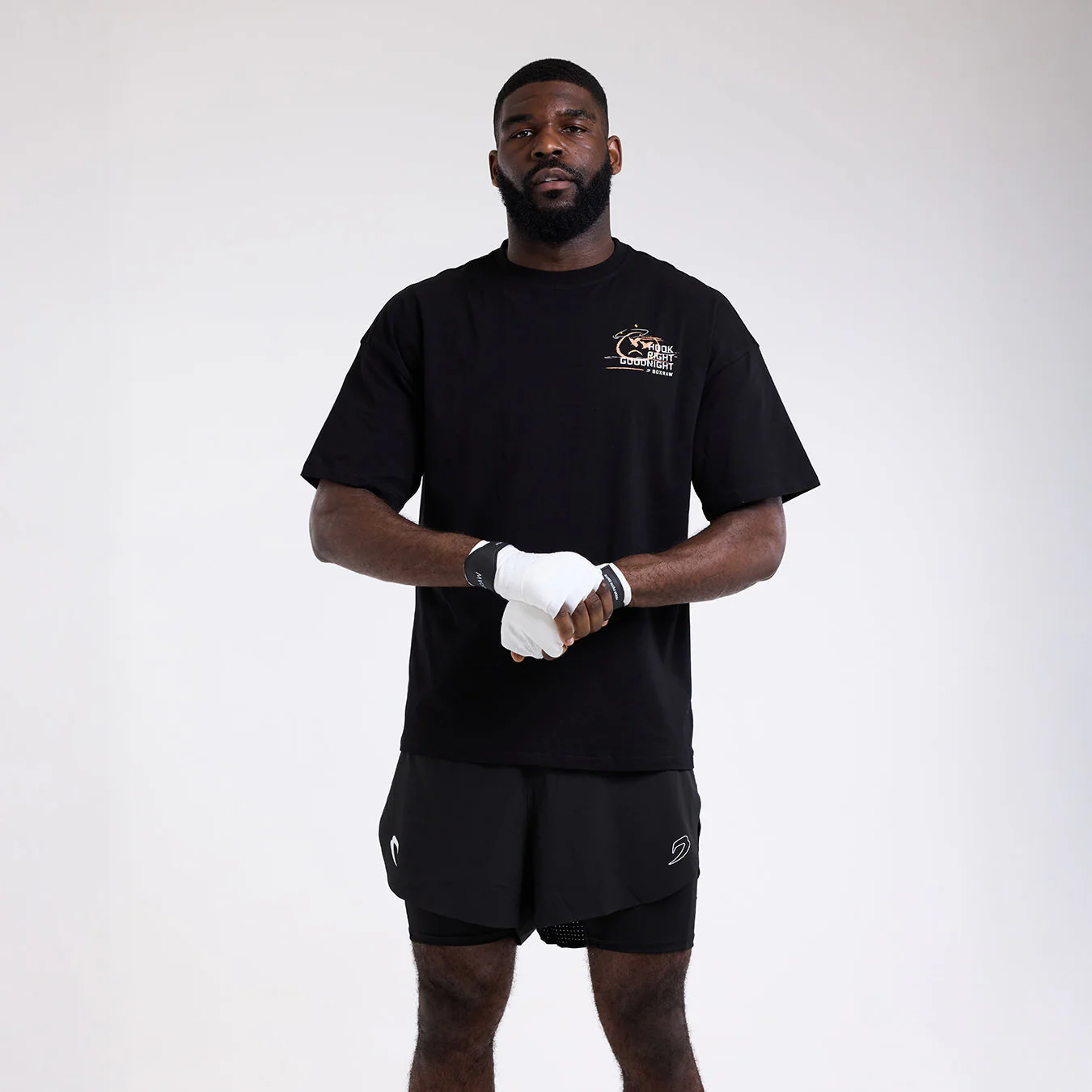 T-shirt Boxraw Hook Right Goodnight Oversize Preto  - Image 4