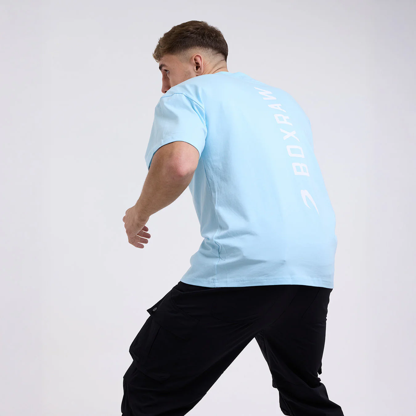 T-shirt Boxraw Lineal Oversize Azul 