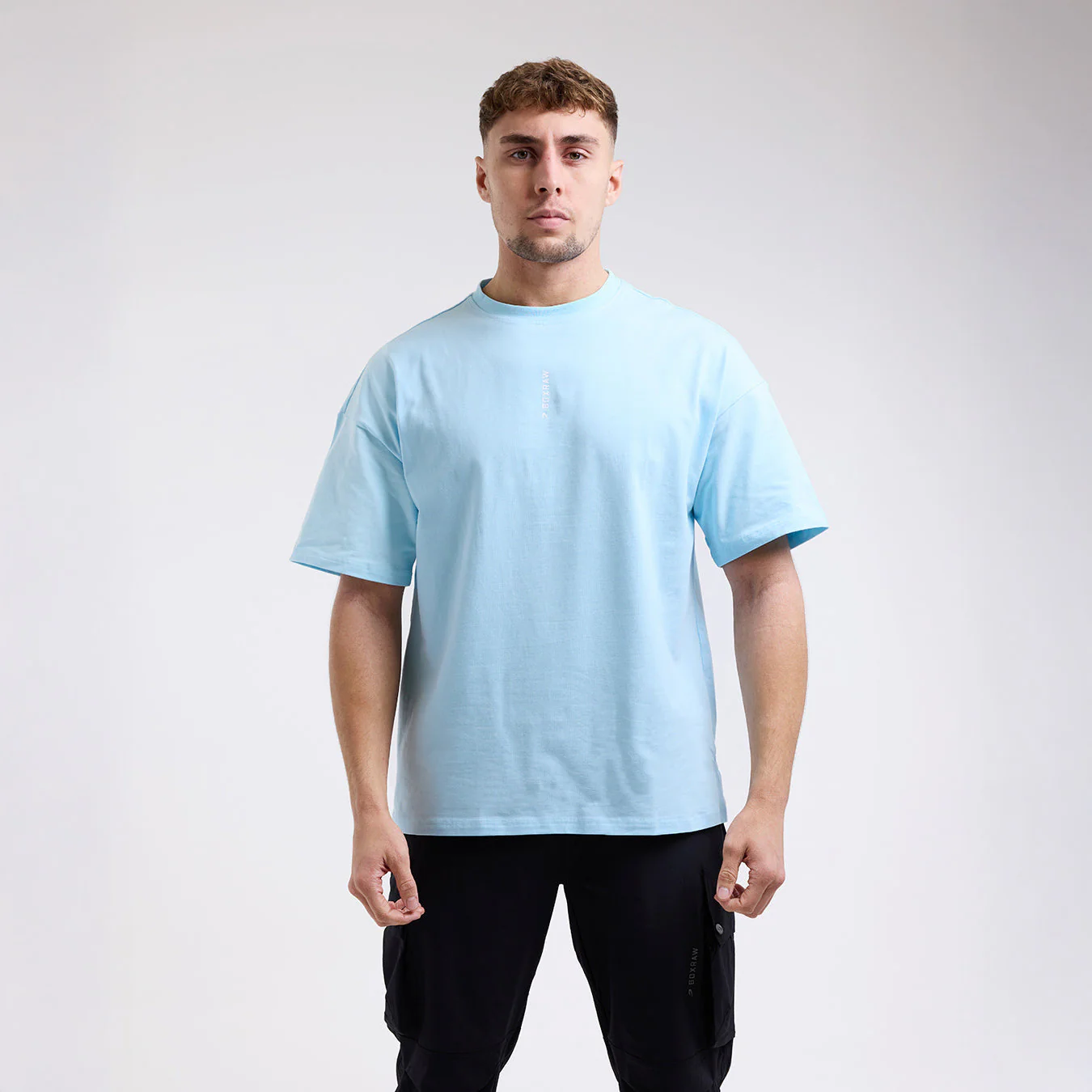 T-shirt Boxraw Lineal Oversize Azul  - Image 2