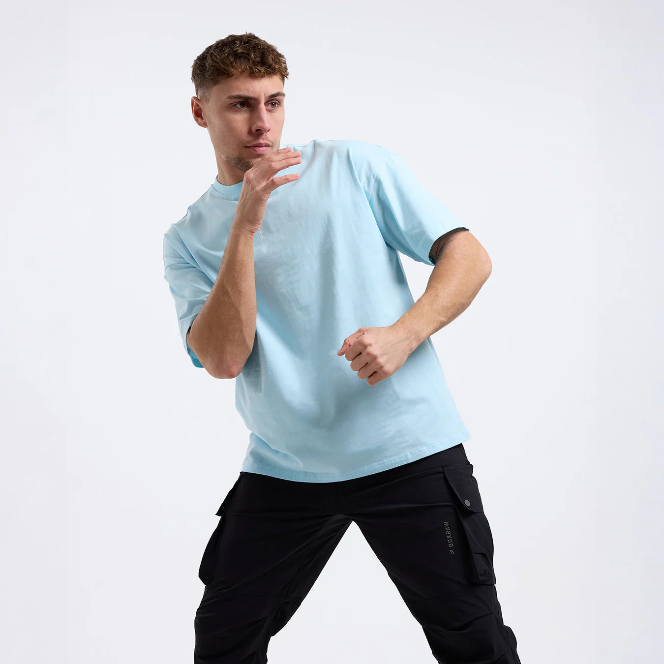 T-shirt Boxraw Lineal Oversize Azul  - Image 3