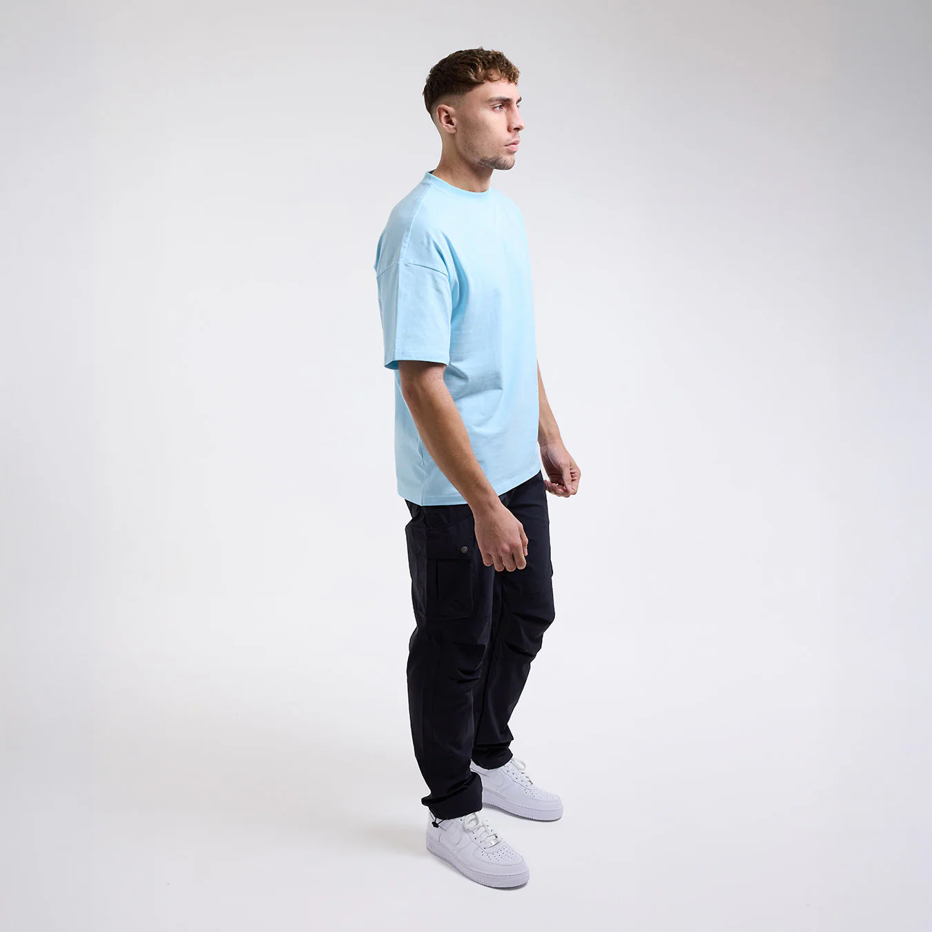 T-shirt Boxraw Lineal Oversize Azul  - Image 5