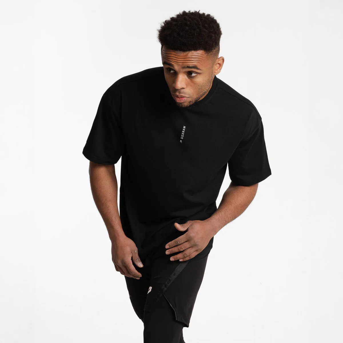 T-shirt Boxraw Lineal Oversize Preto  - Image 6