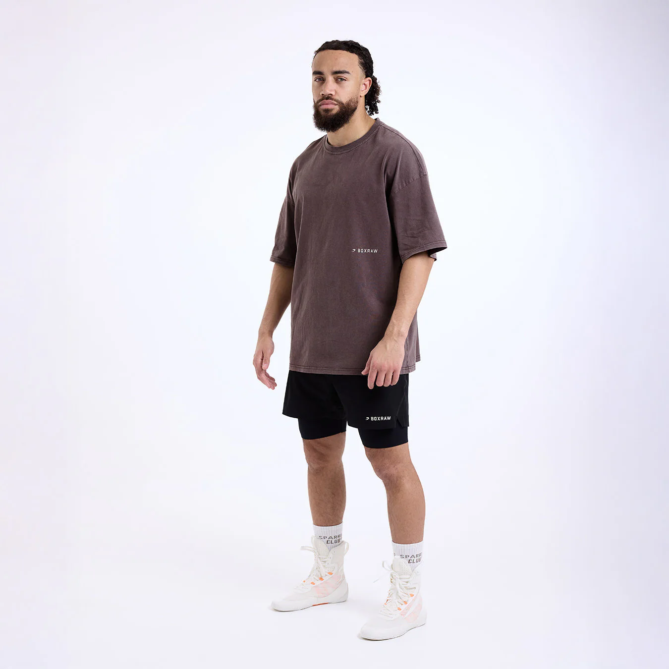 T-shirt Boxraw Sparring Club Oversize Castanho - Image 2