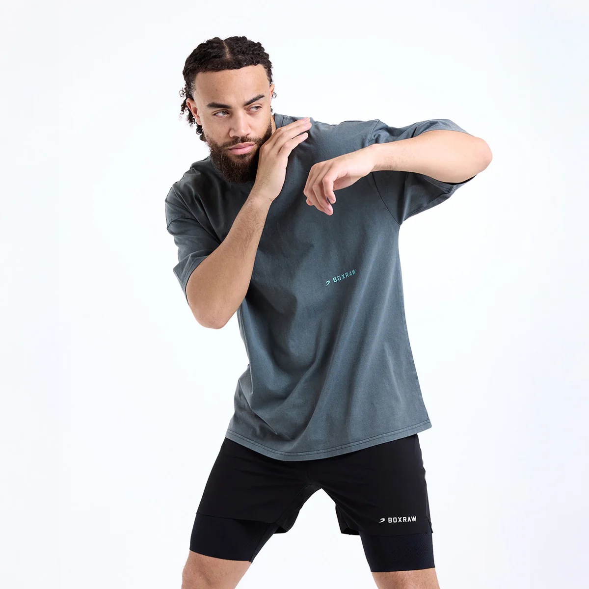 T-shirt Boxraw Sparring Club Oversize Cinzento  - Image 3