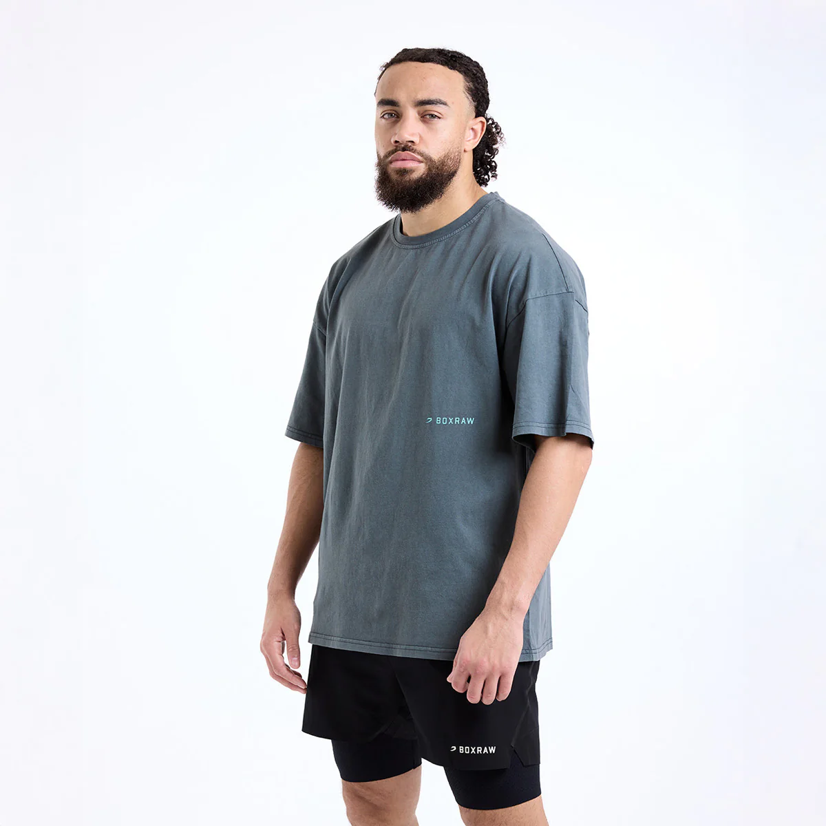 T-shirt Boxraw Sparring Club Oversize Cinzento  - Image 4